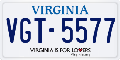 VA license plate VGT5577