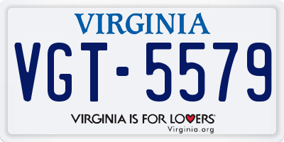 VA license plate VGT5579