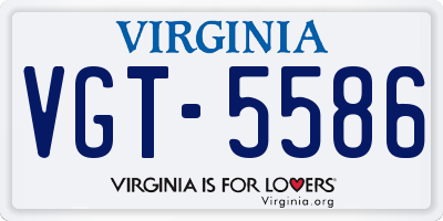 VA license plate VGT5586