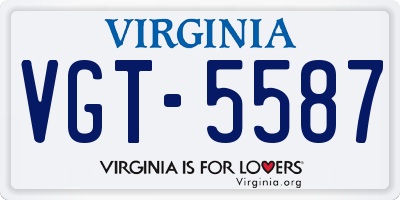 VA license plate VGT5587
