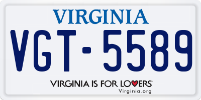 VA license plate VGT5589