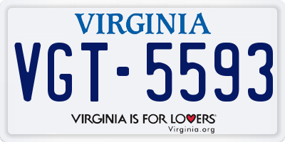 VA license plate VGT5593