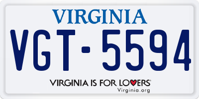 VA license plate VGT5594