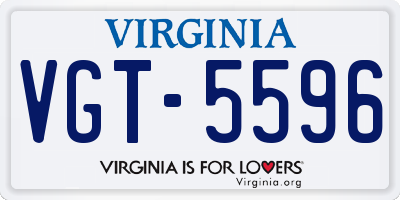 VA license plate VGT5596