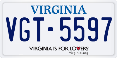 VA license plate VGT5597
