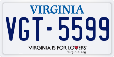 VA license plate VGT5599