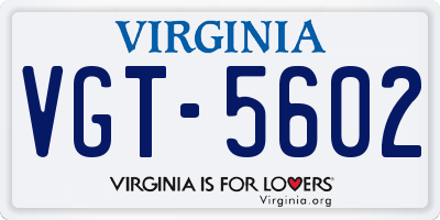 VA license plate VGT5602