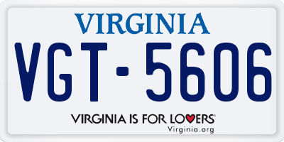 VA license plate VGT5606