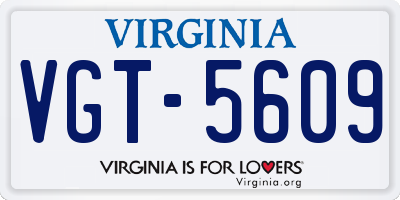 VA license plate VGT5609