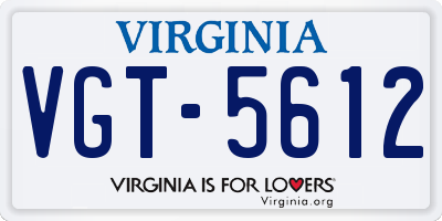 VA license plate VGT5612