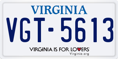 VA license plate VGT5613