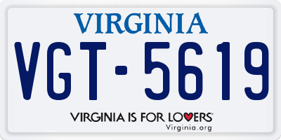 VA license plate VGT5619
