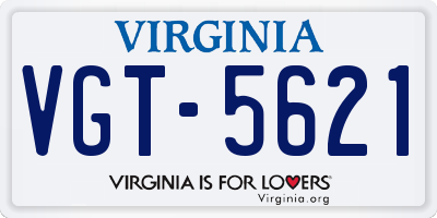 VA license plate VGT5621