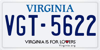 VA license plate VGT5622