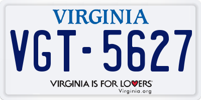 VA license plate VGT5627