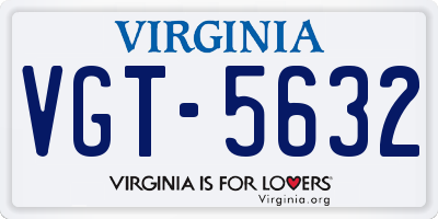 VA license plate VGT5632