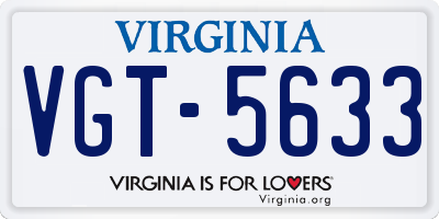 VA license plate VGT5633
