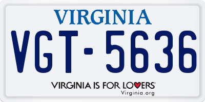 VA license plate VGT5636