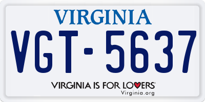 VA license plate VGT5637