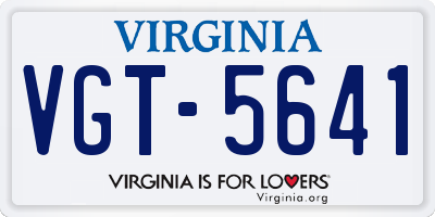 VA license plate VGT5641