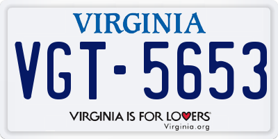 VA license plate VGT5653