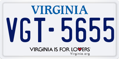 VA license plate VGT5655
