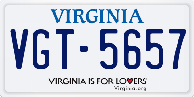 VA license plate VGT5657