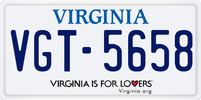 VA license plate VGT5658