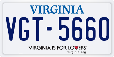 VA license plate VGT5660
