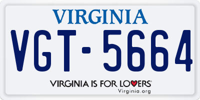 VA license plate VGT5664