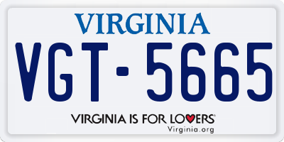 VA license plate VGT5665