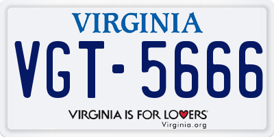 VA license plate VGT5666