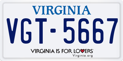 VA license plate VGT5667