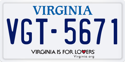VA license plate VGT5671