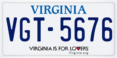 VA license plate VGT5676