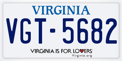 VA license plate VGT5682