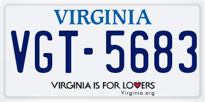 VA license plate VGT5683