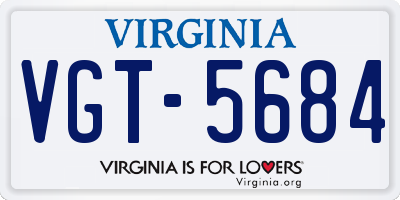 VA license plate VGT5684