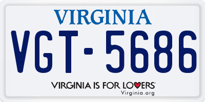 VA license plate VGT5686