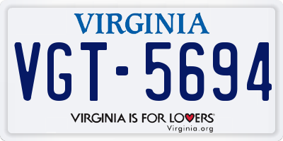 VA license plate VGT5694