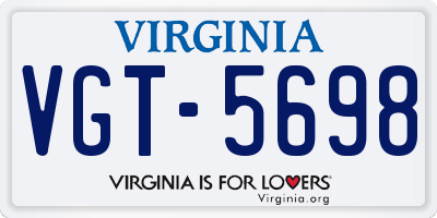 VA license plate VGT5698