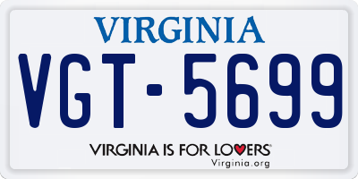 VA license plate VGT5699