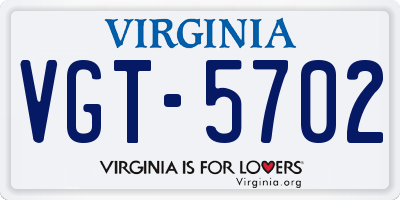 VA license plate VGT5702