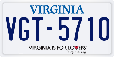 VA license plate VGT5710