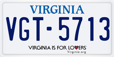 VA license plate VGT5713