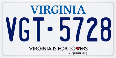 VA license plate VGT5728