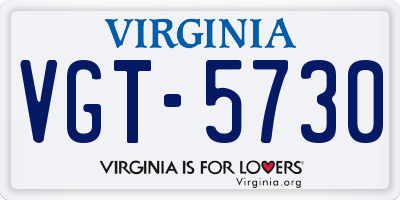 VA license plate VGT5730