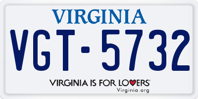 VA license plate VGT5732