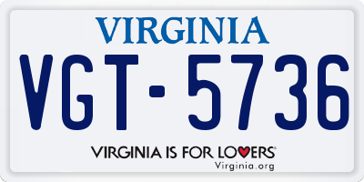 VA license plate VGT5736