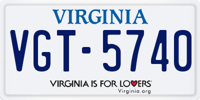 VA license plate VGT5740